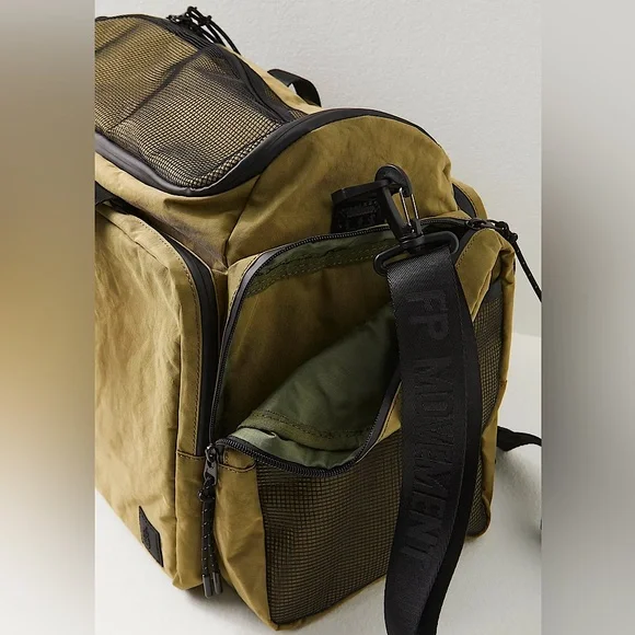 NEW Free People FP Movement Rover Recycled Nylon Weekender Bag In Olive - Picture 6 of 14